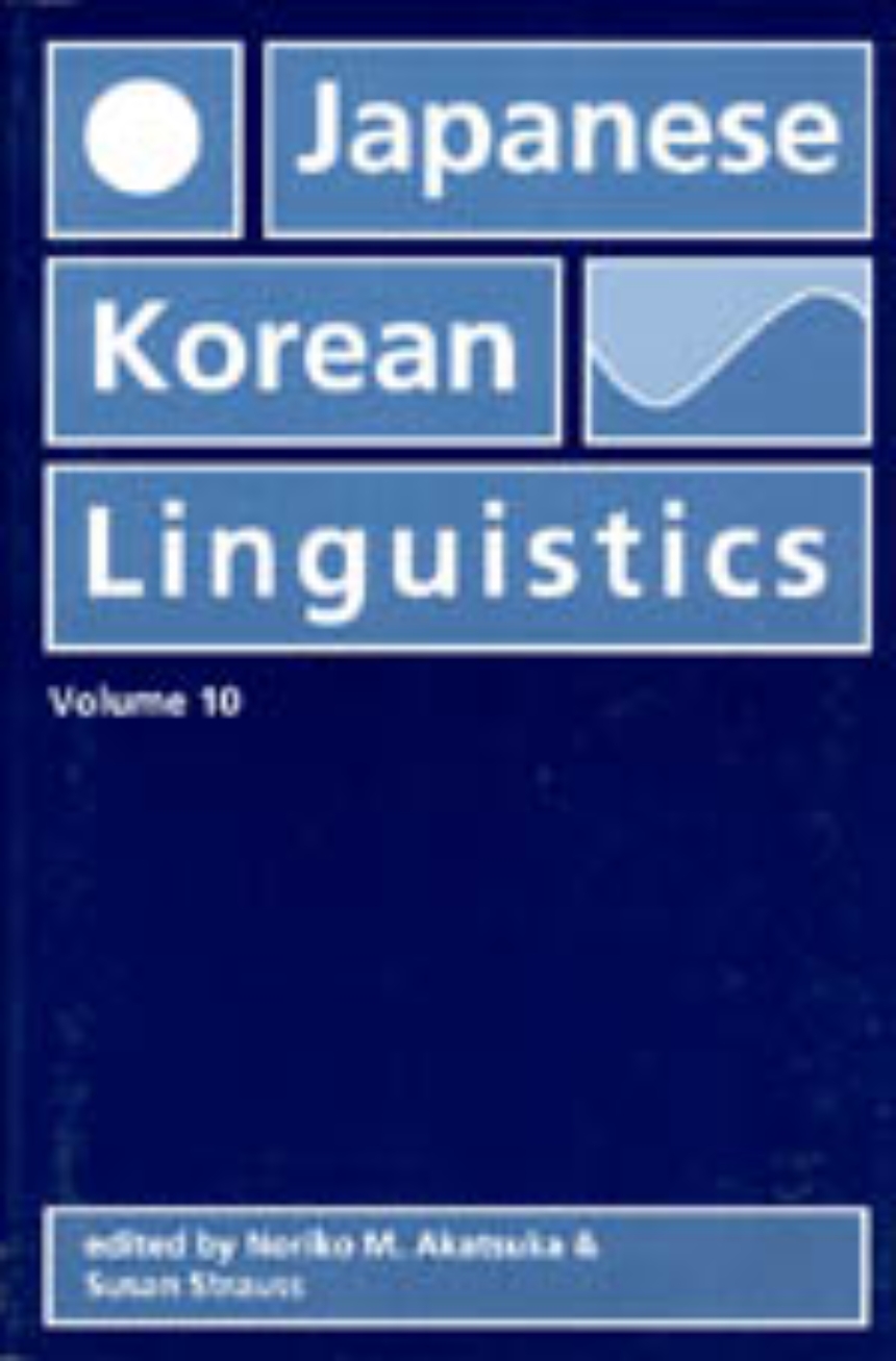 Japanese/Korean Linguistics, Volume 10